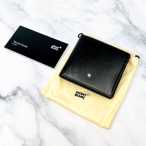 德國 Montblanc 萬寶龍 八卡 真皮短夾 皮夾(7163)