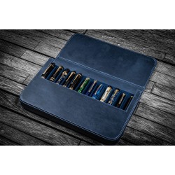 土耳其 Galen Leather 蓋倫皮革 12支裝 硬質可分離 筆盒（瘋馬海軍藍）