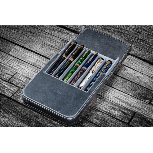 土耳其 Galen Leather 蓋倫皮革 6支裝 硬質可分離 筆盒（瘋馬煙燻灰）