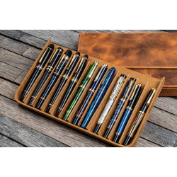 土耳其 Galen Leather 蓋倫皮革 12支裝 硬質可分離 筆盒（瘋馬棕）