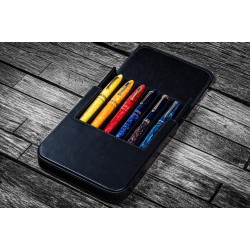 土耳其 Galen Leather 蓋倫皮革 6支裝 硬質可分離 筆盒（黑色）