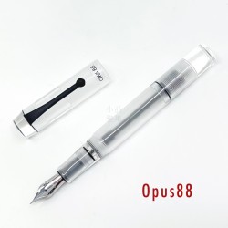 臺灣 OPUS 88 製筆精基 KOLORO DEMO 正統滴入式 透明示範鋼筆（特製彈性尖款）
