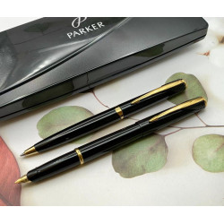 全新品 派克PARKER  LATITUDE 協奏曲 麗黑金夾鋼筆/原子筆  