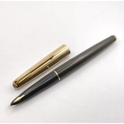 = 中古美品 =  派克 PARKER 61 包12K金蓋 灰桿 鋼筆 (PK411) = 中古美品 =  派克 PARKER 61 包12K金蓋 灰桿 鋼筆 (PK411)
