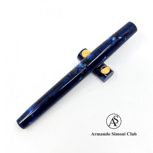  義大利 ASC Bologna Extra  波隆那 Minimalist 極簡系列 氣壓上墨 14K金 鋼筆（皇家藍）