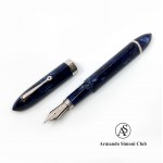  義大利 ASC  TRIANGOLO BLUE LA ROYALE 三角系列 氣壓上墨 14K金 鋼筆（皇家藍-銀夾）