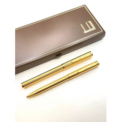 =庫存新品=  已絕版  Dunhill 登喜路 金桿 14K金筆尖鋼筆/原子筆 一對 =庫存新品=  已絕版  Dunhill 登喜路 金桿 14K金筆尖鋼筆/原子筆 一對