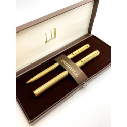 =庫存新品=  已絕版  Dunhill 登喜路 金桿 14K金筆尖鋼筆/原子筆 一對 =庫存新品=  已絕版  Dunhill 登喜路 金桿 14K金筆尖鋼筆/原子筆 一對