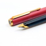 =庫存新品= 法國製 派克 Parker 95 緞紅桿金夾 鋼筆