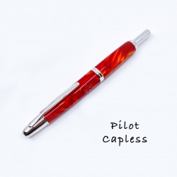 日本 PILOT 百樂 Capless SE 18K 大理石紋 鋼筆 （橘紅）