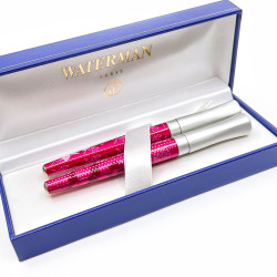 = 庫新品 = 法國 Waterman 傲蝶系列 鋼筆/原子筆 對筆(桃紅圖騰) = 庫新品 = 法國 Waterman 傲蝶系列 鋼筆/原子筆 對筆(桃紅圖騰)