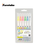 Kuretake 日本吳竹 ZIG Clean Color Dot 單頭點點筆 螢光色 六入組 Kuretake 日本吳竹 ZIG Clean Color Dot 單頭點點筆 螢光色 六入組
