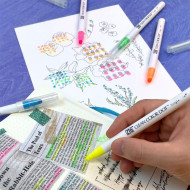 Kuretake 日本吳竹 ZIG Clean Color Dot 單頭點點筆 螢光色 六入組 Kuretake 日本吳竹 ZIG Clean Color Dot 單頭點點筆 螢光色 六入組