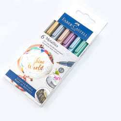 德國 Faber-Castell 輝柏 金屬色 麥克筆 6色(160706) 德國 Faber-Castell 輝柏 金屬色 麥克筆 6色(160706)