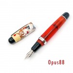 臺灣 OPUS 88 製筆精基  迷你袖珍鋼筆 （紅酒貓咪）