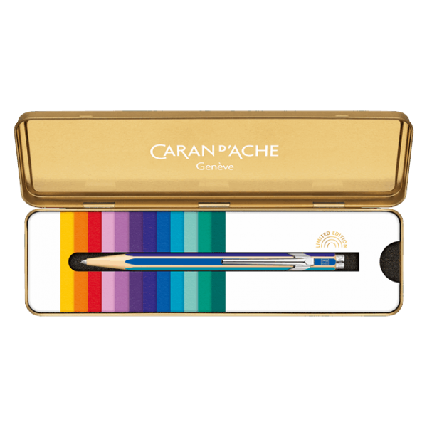 瑞士 卡達 CARAN D'ACHE 849 2022 聖誕限定版 彩虹珍寶 原子筆（冷色調）