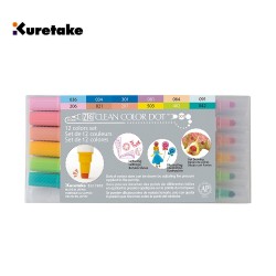 Kuretake 日本吳竹 ZIG Clean Color Dot 雙頭點點筆 一般色 12入組