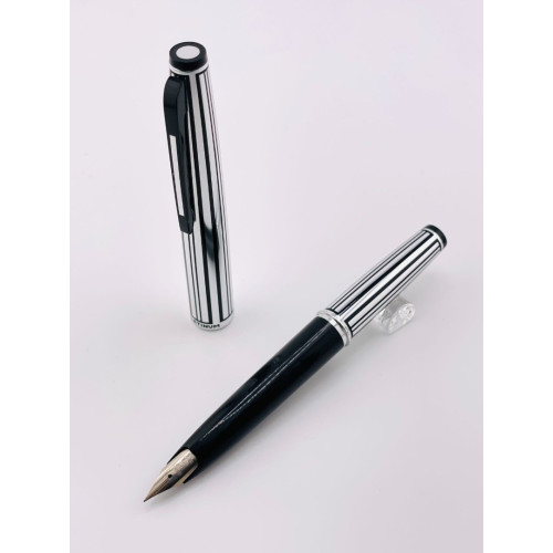 ⭐中古品 ⭐ 白金牌 條紋亮面 鋁桿 短型  18Kwg  鋼筆