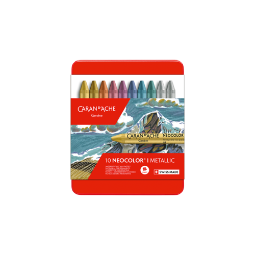 瑞士卡達CARAN D'ACHE NEOCOLOR I 金屬色 蠟筆(10色)