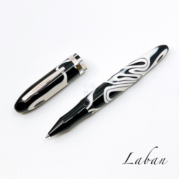 臺灣 LABAN 高級樹脂  鋼珠筆 （白墨）
