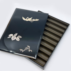 『 古物 』 日式鳳凰紫藤花  螺鈿漆器   九入筆盒   『 古物 』 日式鳳凰紫藤花  螺鈿漆器   九入筆盒