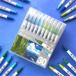 Kuretake 日本吳竹 ZIG 彩繪毛筆 三十色套組Ｂ（藍綠色系）