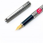 日本 Platinum 白金 PE-500 不鏽鋼 黑烤漆格紋 鋼筆