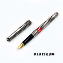 日本 Platinum 白金 PE-500 不鏽鋼 黑烤漆格紋 鋼筆 日本 Platinum 白金 PE-500 不鏽鋼 黑烤漆格紋 鋼筆