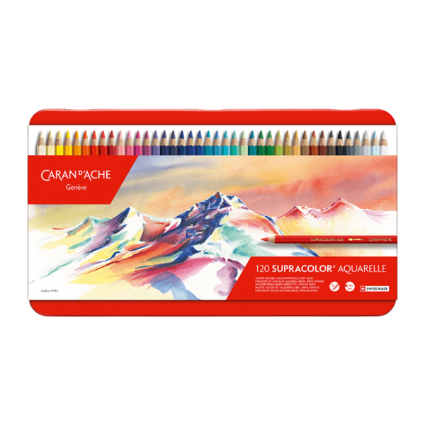 瑞士卡達 Caran d'Ache SUPRACOLOR 專家級水性色鉛筆 (120色) 紅盒