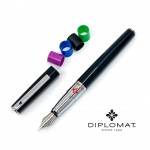 德國 DIPLOMAT 迪波曼 CLR 琺瑯黑鋼筆 