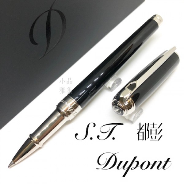 法國 S.T. DUPONT 都彭 LINE D Black lacquer & palladium 鋼珠筆（新款 MEDIUM系列）