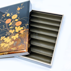 =極美古物= 塗漆 日式漆器 梅蘭竹菊 8支入 高蒔繪 筆盒 =極美古物= 塗漆 日式漆器 梅蘭竹菊 8支入 高蒔繪 筆盒