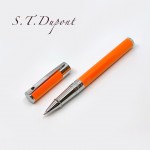 法國 S.T. Dupont 都彭 D-Initial 系列 鋼珠筆（亮鉻橘桿）