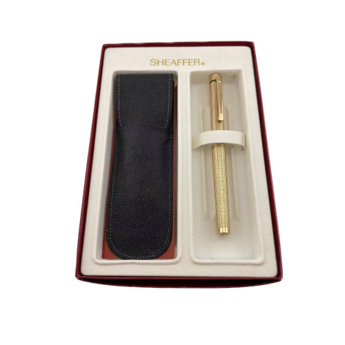 ☆典藏老筆☆西華SHEAFFER TARGA 1011 細方格 14K金 鋼筆 #SF857