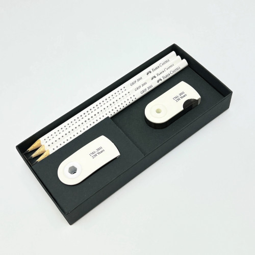 德國 Faber-Castell 輝柏 三角點鑽石墨鉛筆組（白色組）