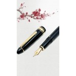 風華再現：經典永生629型號，魚雷造型樹脂桿鋼筆，體驗14K金筆尖的書法之美（雕花君鋒尖）黑色