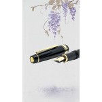 風華再現：經典永生629型號，''平頂''造型樹脂桿鋼筆，體驗14K金筆尖的書法之美（心跳尖）黑色