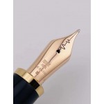 風華再現：經典永生629型號，''平頂''造型樹脂桿鋼筆，體驗14K金筆尖的書法之美（心跳尖）黑色