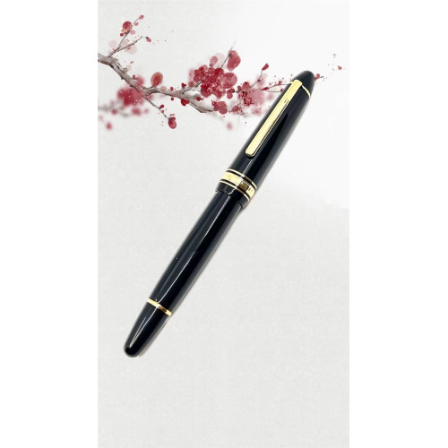 風華再現:經典永生629型號,魚雷造型樹脂桿鋼筆,體驗14K金筆尖的書法之美(雕花君鋒尖)黑色