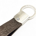 德國 Montblanc 萬寶龍 珠寶系列 萬寶龍經典標識壓紋 真皮鑰匙扣 (棕色8633)