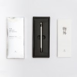 臺灣 Y studio：物外設計 文字的重量 黃銅 彈簧原子筆 （限量版亮銀色）
