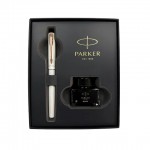 派克PARKER VECTOR 威雅 珍珠白金夾 鋼筆 （金屬握位） 搭配墨水禮盒 