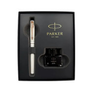 派克PARKER VECTOR 威雅 珍珠白金夾 鋼筆 (金屬握位) 搭配墨水禮盒  派克PARKER VECTOR 威雅 珍珠白金夾 鋼筆 (金屬握位) 搭配墨水禮盒