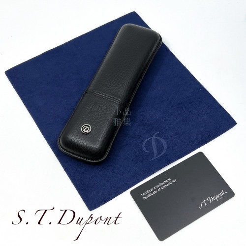 法國 S.T. Dupont 都彭 雪茄套 兩支裝 真皮 筆套 (黑)