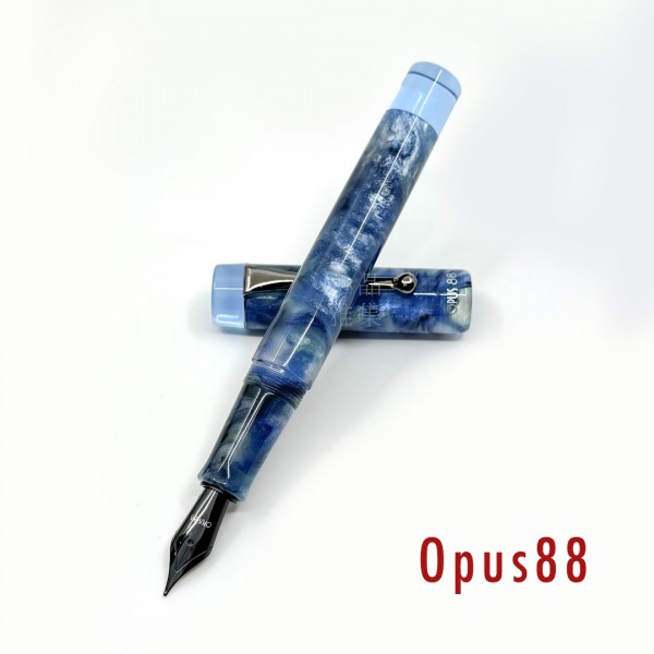 臺灣 OPUS 88 製筆精基 Blue Sapphire 藍寶石 DEMO 正統滴入式 鋼筆