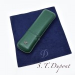 法國 S.T. Dupont 都彭 雪茄套 兩支裝 真皮 筆套 （綠）