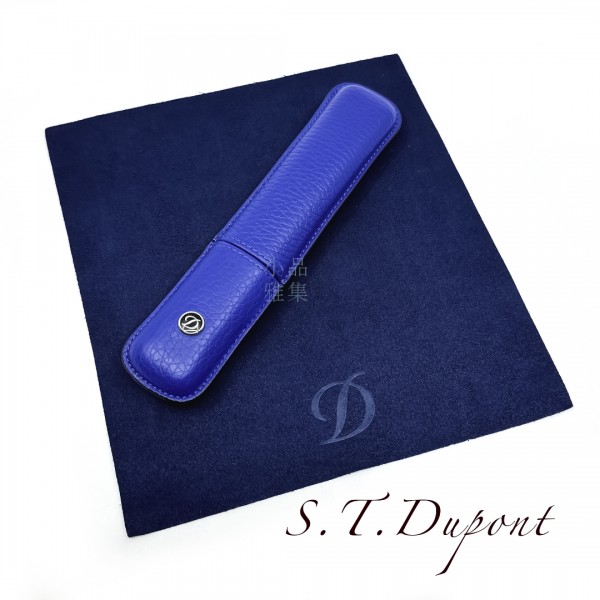 法國 S.T. Dupont 都彭 雪茄套 單支裝 真皮 筆套 （藍）