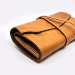 日本 PILOT 百樂 5支裝 附加拉鍊收納袋 真皮 筆袋（棕色）