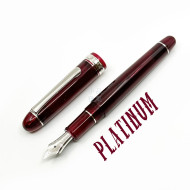 日本 Platinum 白金 3776 14K 勃根地紅 透紅銀夾銀尖 日本 Platinum 白金 3776 14K 勃根地紅 透紅銀夾銀尖
