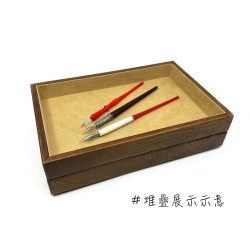 【每支筆都值得被珍藏】獨家訂製款 榆木 絨布筆盤 無分隔/筆盤上蓋/攝影置物 筆款展示盤 【每支筆都值得被珍藏】獨家訂製款 榆木 絨布筆盤 無分隔/筆盤上蓋/攝影置物 筆款展示盤